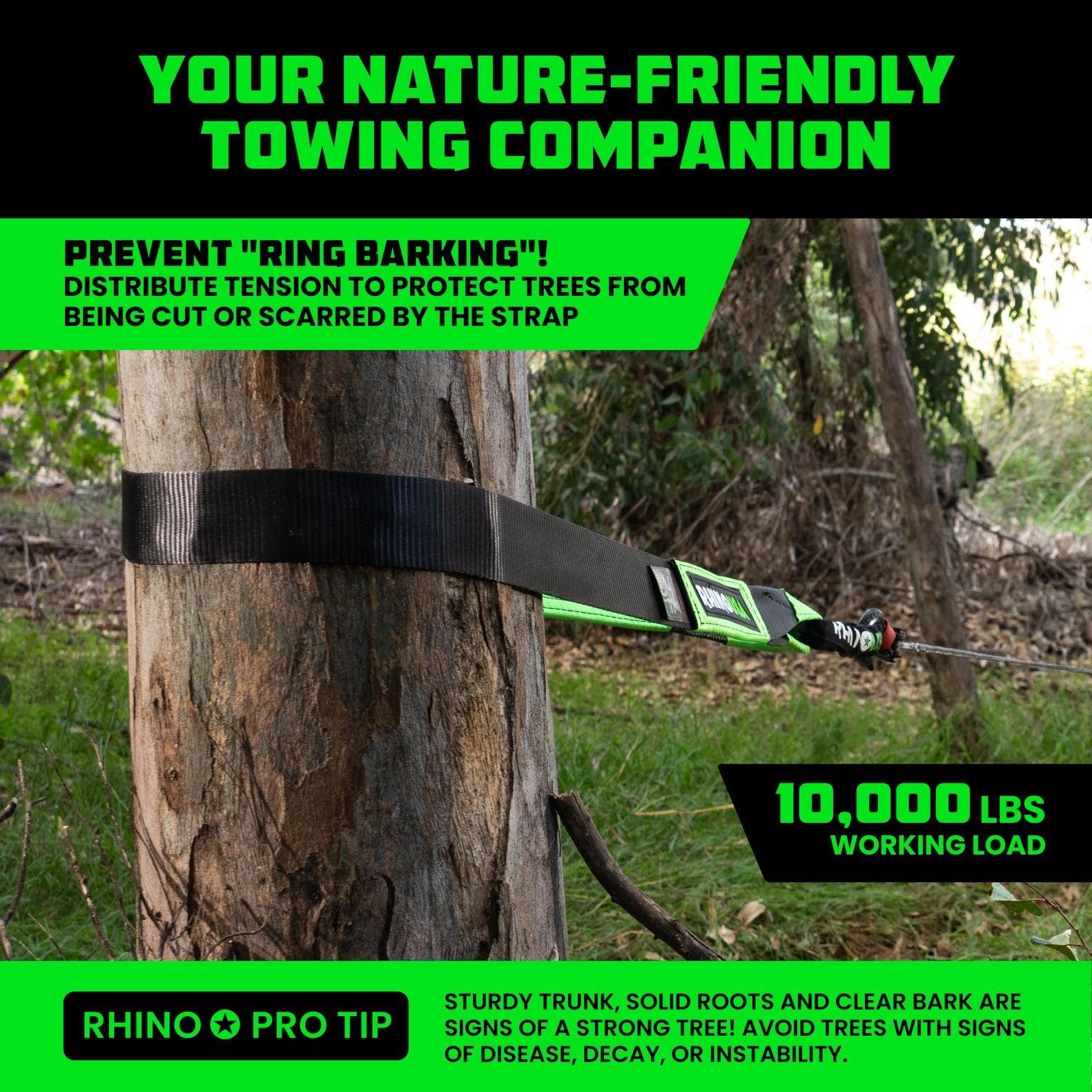 Rhino USA Recovery Tree Saver Strap 3Inx8Ft (Black) | RNO-TREESAVER