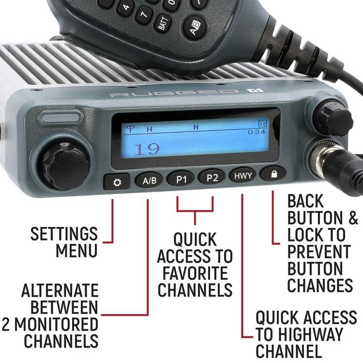 Rugged Radios Radio Kit - G1 ADVENTURE SERIES Waterproof GMRS Mobile Radio with Antenna | RK-G1