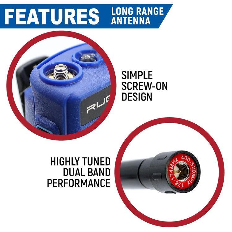 Rugged Radios BUNDLE - Rugged R1 - Handheld Radio with Long Range Antenna and High Capacity Battery | R1-BUNDLE