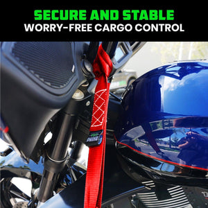 Rhino USA Soft Loops Motorcycle Tie-Down Set 4-Pack Red | SOFT4PACK-RED