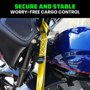 Rhino USA Soft Loops Motorcycle Tie-Down Set 4-Pack Yellow | SOFT4PACK-YLW