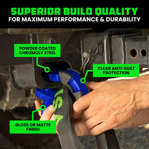 Rhino USA 8T Super Shackle 2-Pack (Blue) | SUPERSHACK-BLU