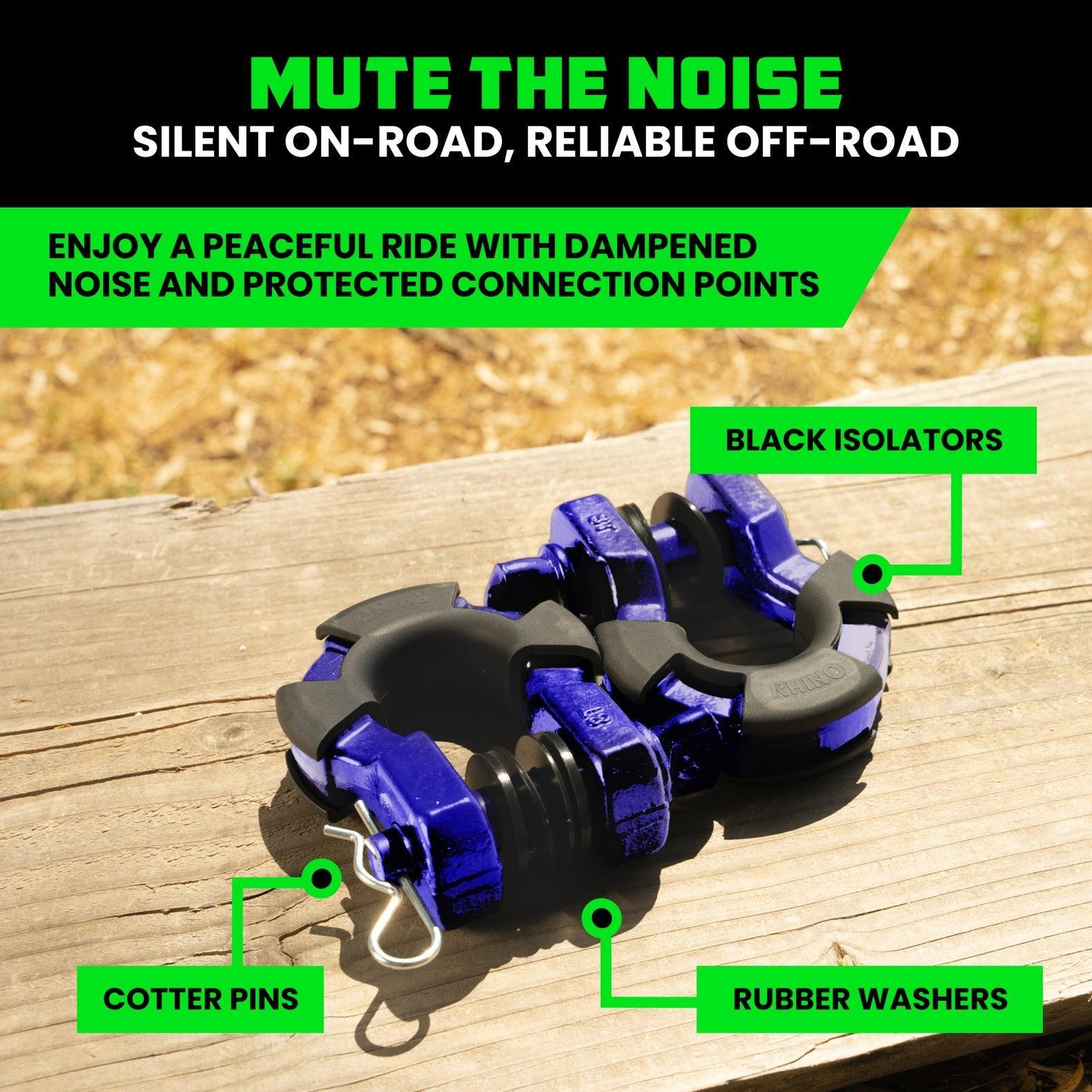 Rhino USA 8T Super Shackle 2-Pack (Blue) | SUPERSHACK-BLU