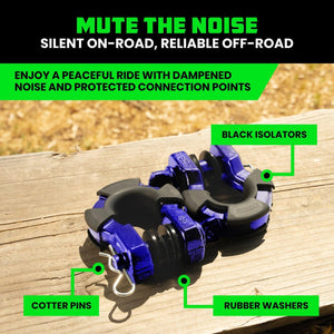 Rhino USA 8T Super Shackle 2-Pack (Blue) | SUPERSHACK-BLU