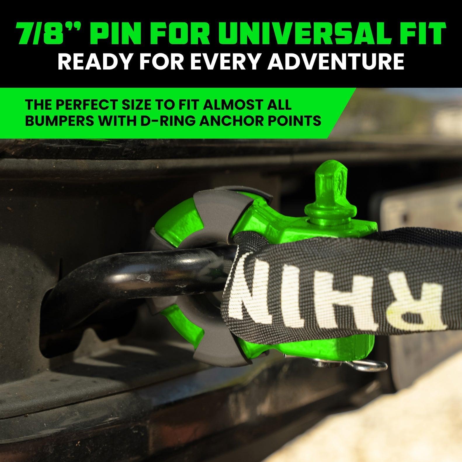 Rhino USA 8T Super Shackle 2-Pack (Green) | SUPERSHACK-GRN