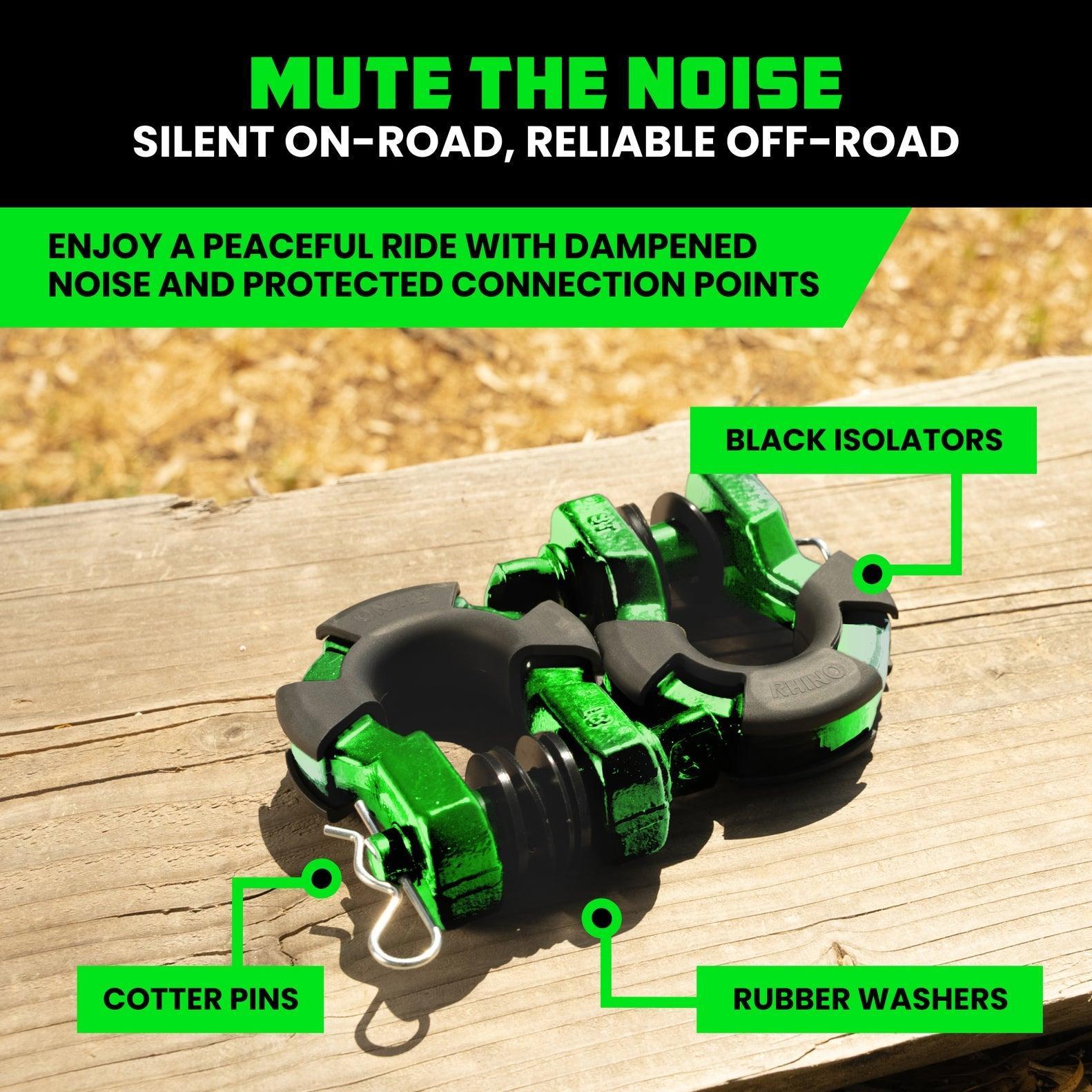 Rhino USA 8T Super Shackle 2-Pack (Green) | SUPERSHACK-GRN