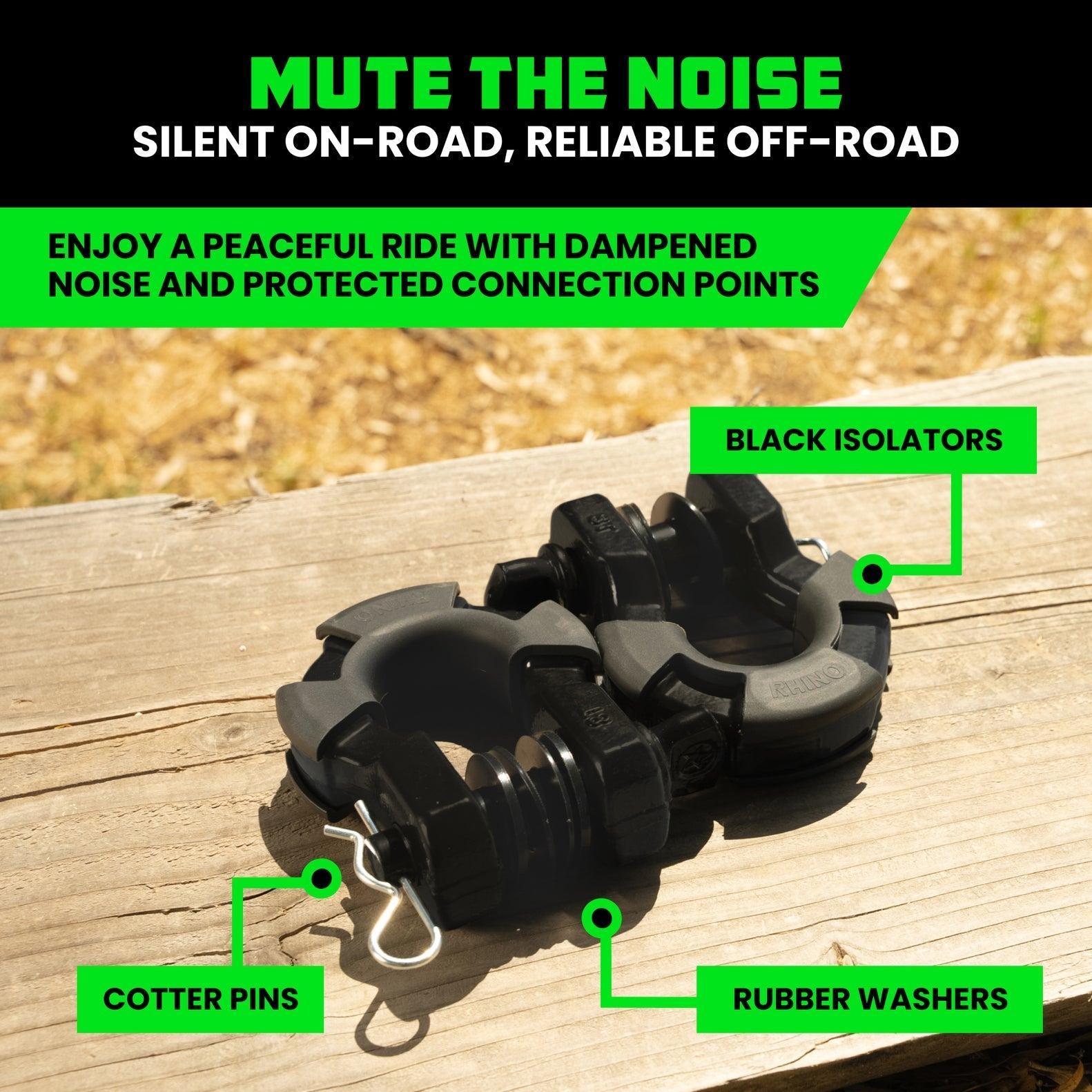 Rhino USA 8T Super Shackle 2-Pack (Matte Black) | SUPERSHACK-MATTE