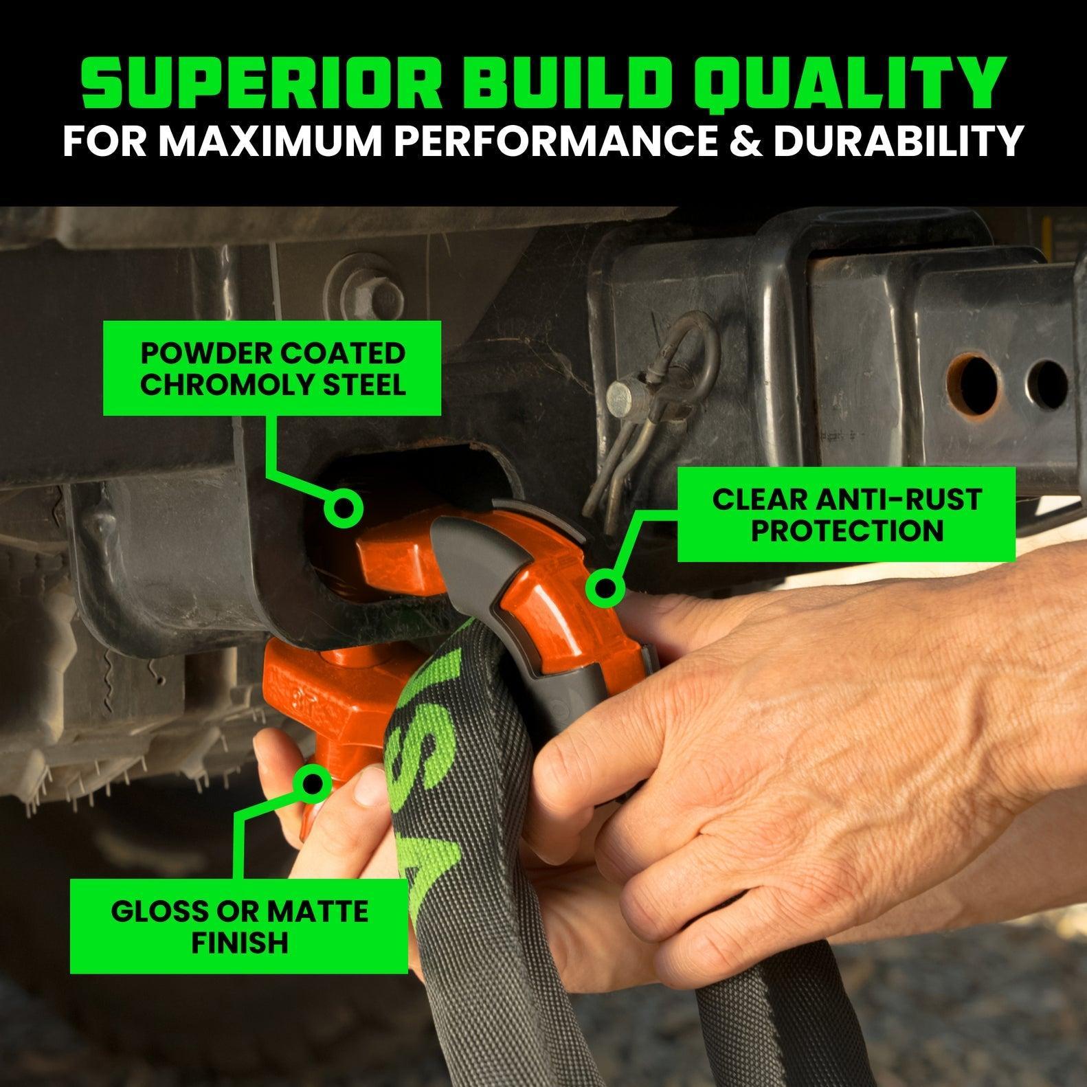 Rhino USA 8T Super Shackle 2-Pack (Orange) | SUPERSHACK-ORG