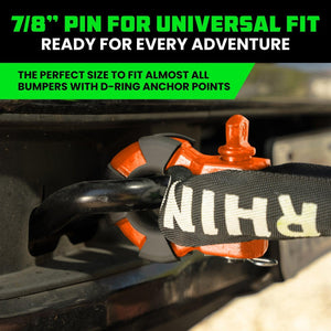 Rhino USA 8T Super Shackle 2-Pack (Orange) | SUPERSHACK-ORG