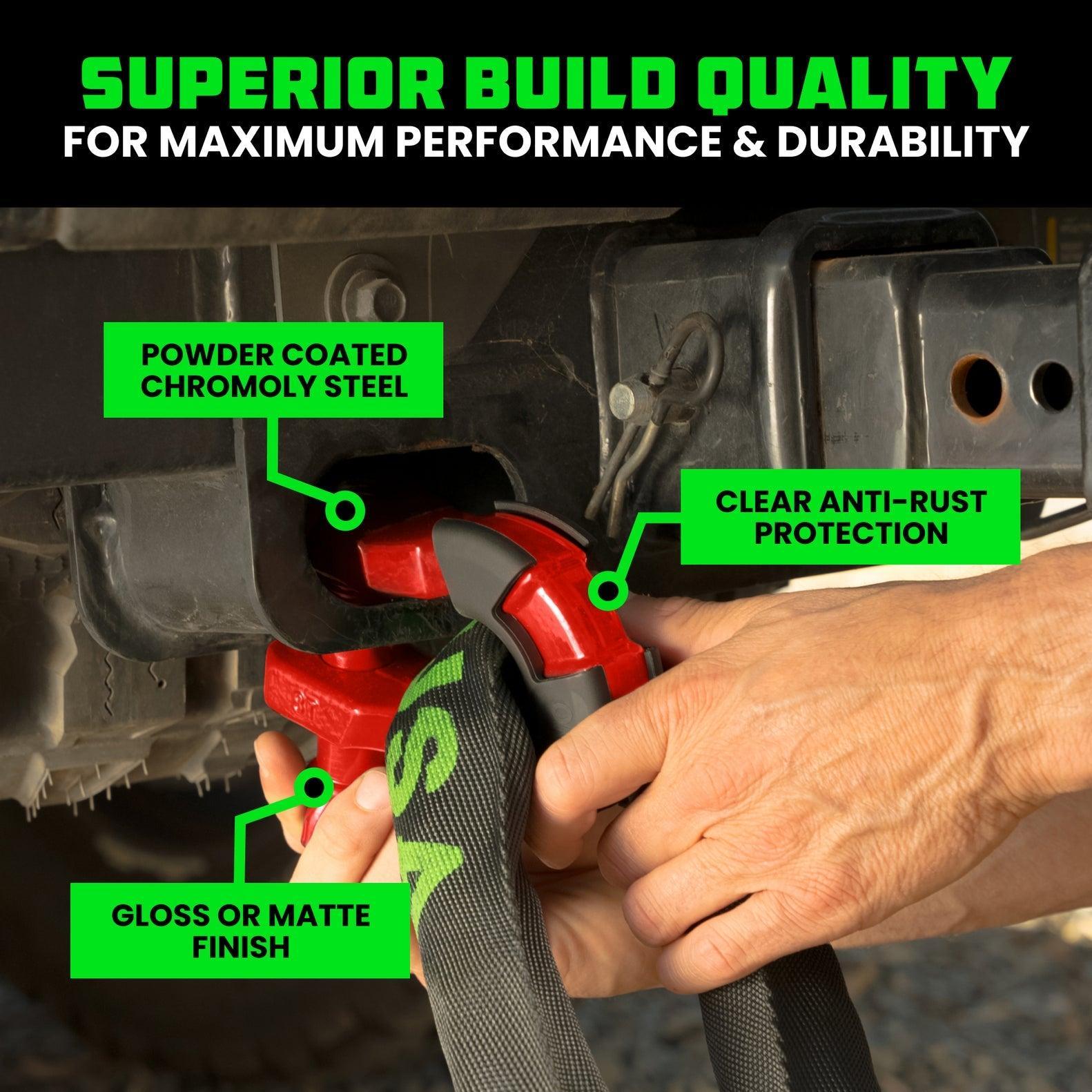Rhino USA 8T Super Shackle 2-Pack (Red) | SUPERSHACK-RED