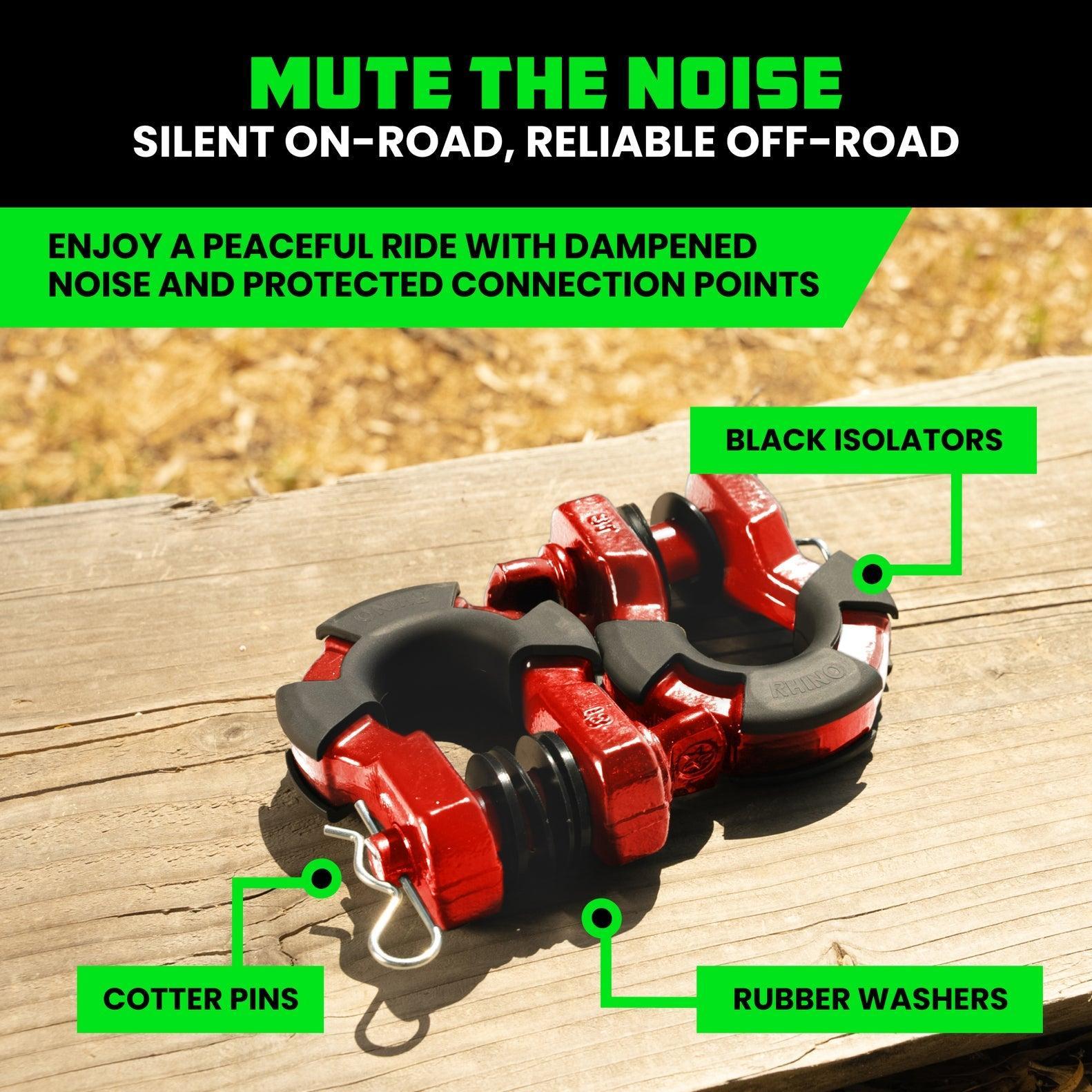Rhino USA 8T Super Shackle 2-Pack (Red) | SUPERSHACK-RED