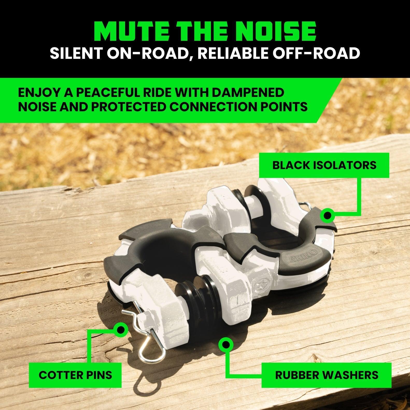 Rhino USA 8T Super Shackle 2-Pack (White) | SUPERSHACK-WHT