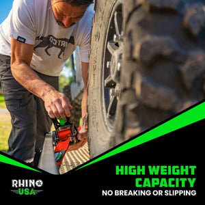 Rhino USA Retractable Ratchet Straps (2Pk 2Inx10Ft) (Red) | TD-RSRE2X10-RED-R