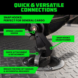Rhino USA Lasso Straps; Basket Straps - Green - Snap Hook | TD-VSLASSO-GRN-SNAP