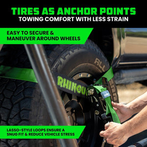 Rhino USA Lasso Straps; Basket Straps - Green - Snap Hook | TD-VSLASSO-GRN-SNAP