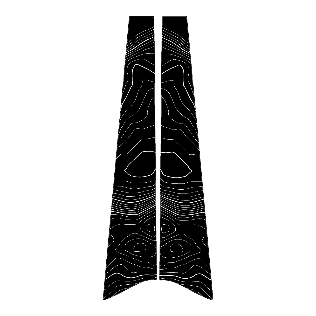 StickerFab Topographic B Pillar Overlays - 2024+ Ranger