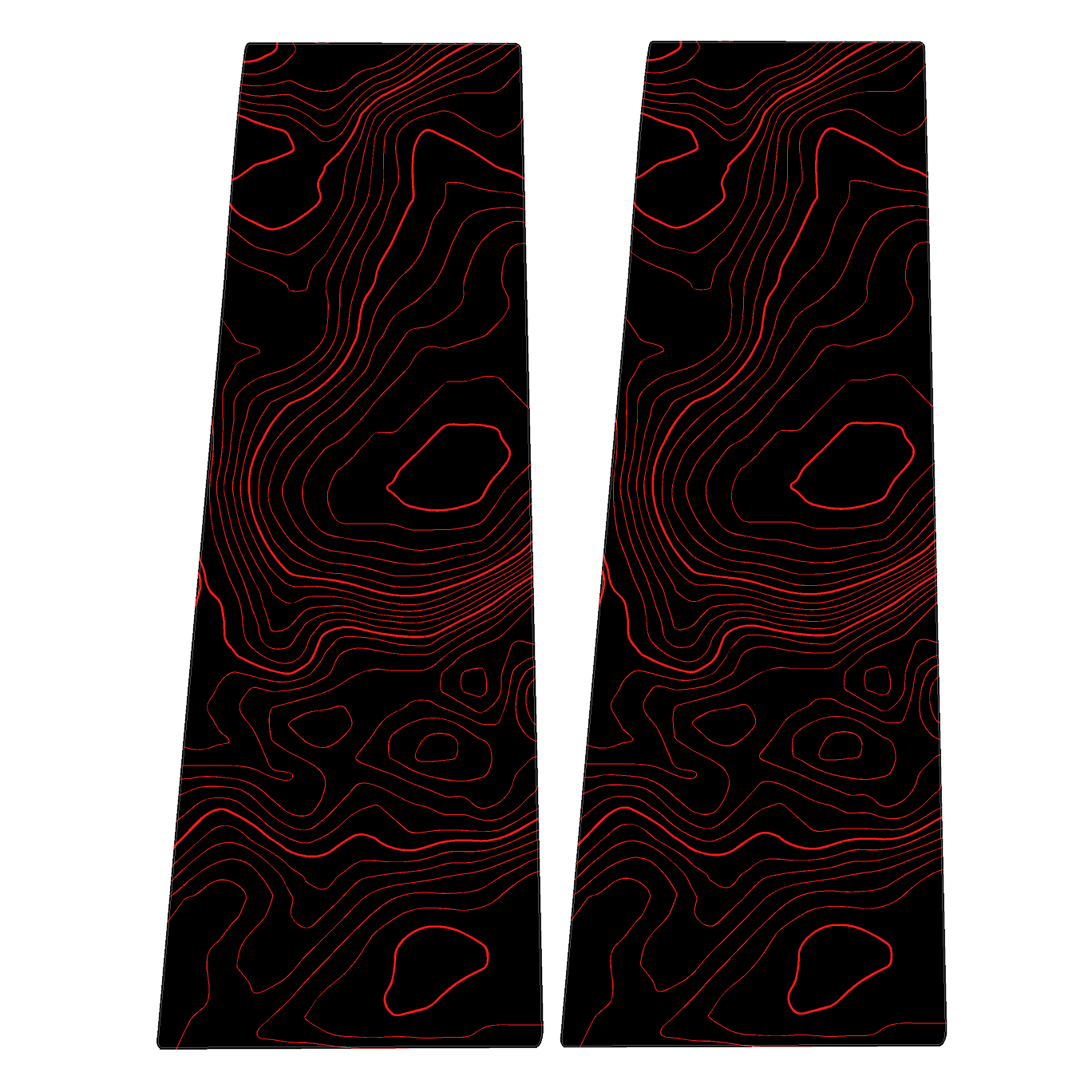 StickerFab Topographic B Pillar Overlays - 2024+ Ranger