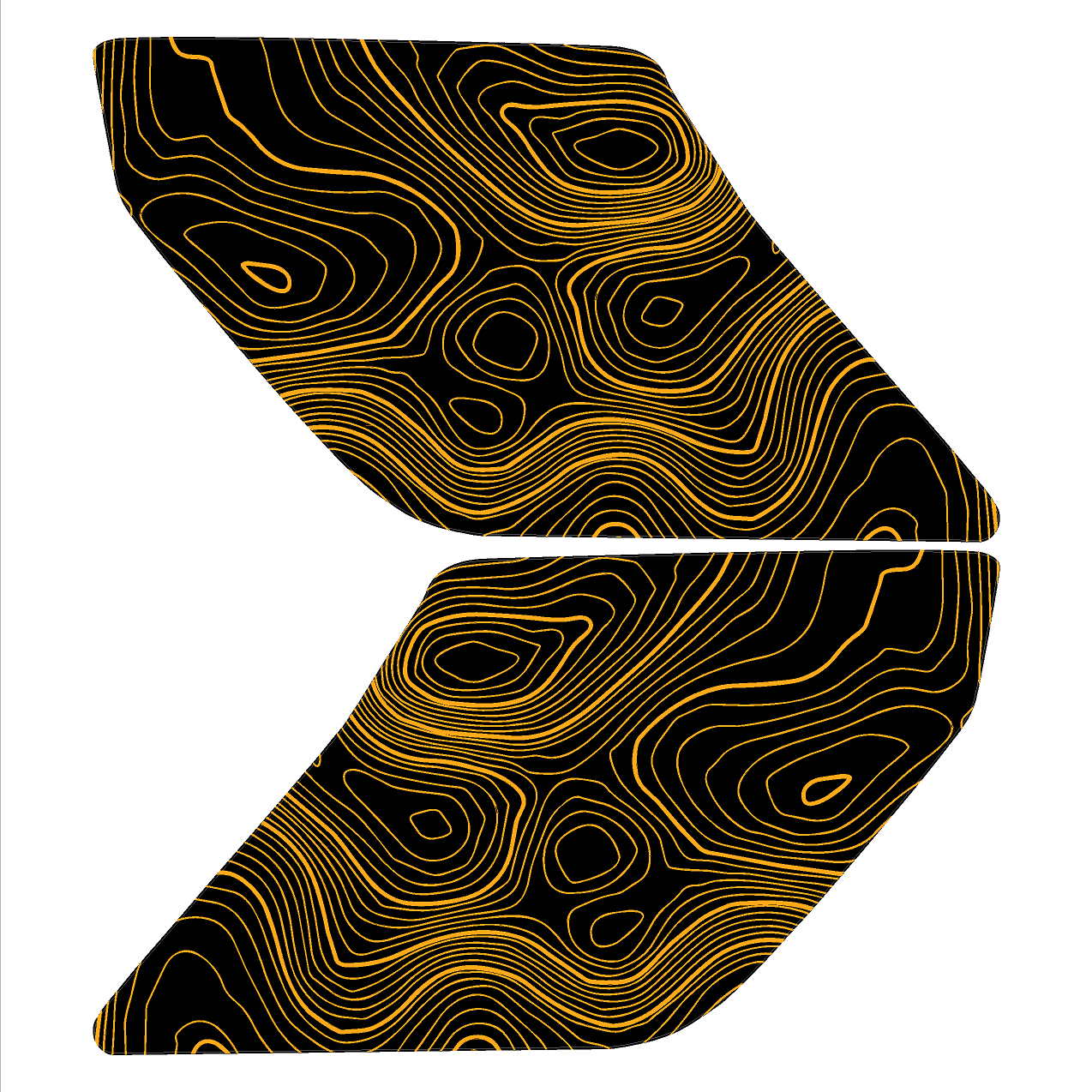 StickerFab Topographic Interior Sun Visor Overlays - 2024+ Ranger Raptor (with Homelink)