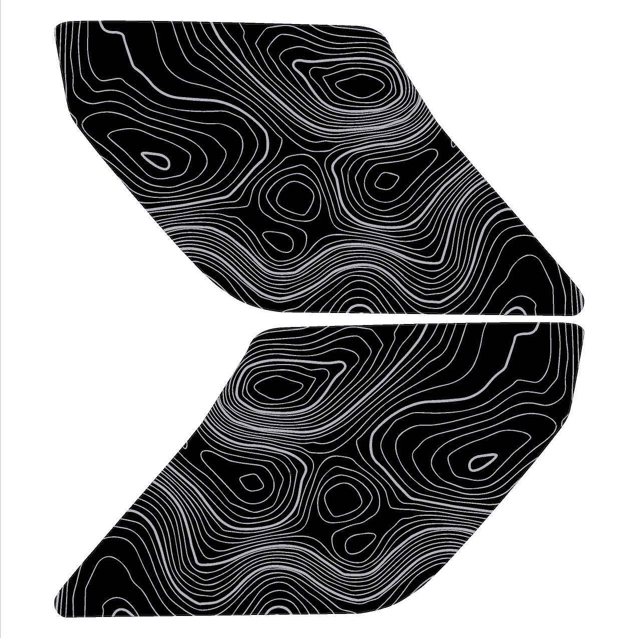 StickerFab Topographic Interior Sun Visor Overlays - 2024+ Ranger Raptor (with Homelink)