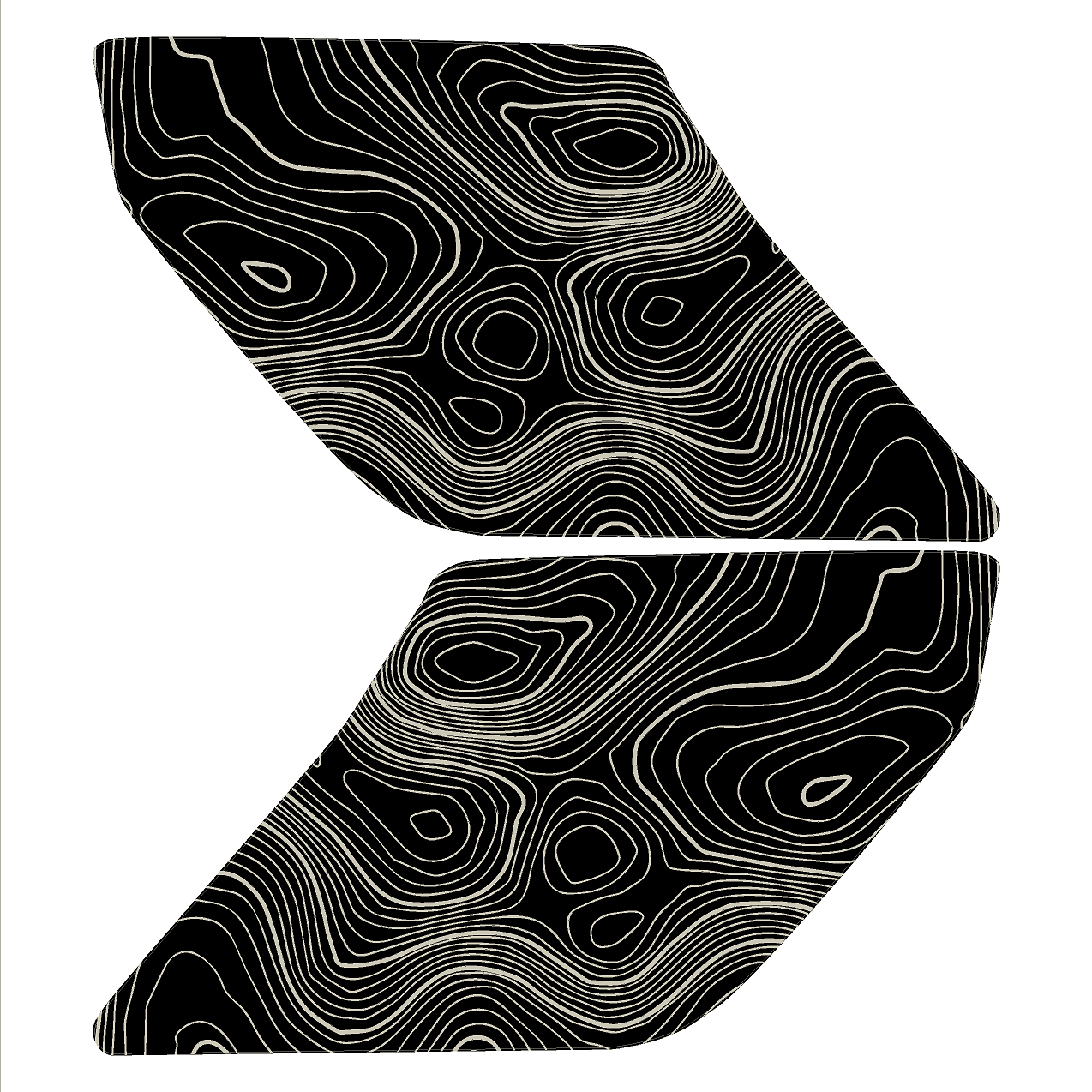 StickerFab Topographic Interior Sun Visor Overlays - 2024+ Ranger Raptor (with Homelink)