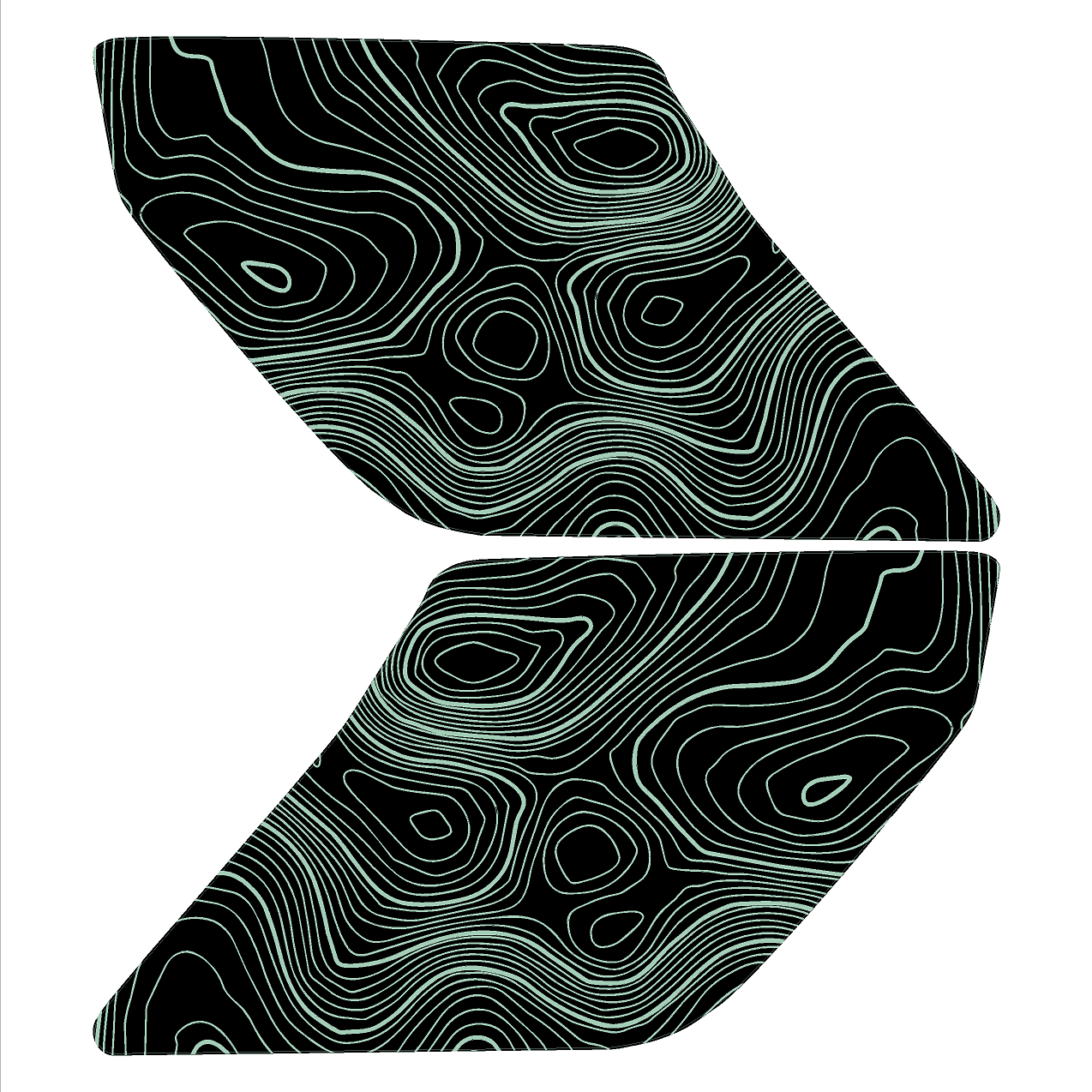 StickerFab Topographic Interior Sun Visor Overlays - 2024+ Ranger Raptor (with Homelink)