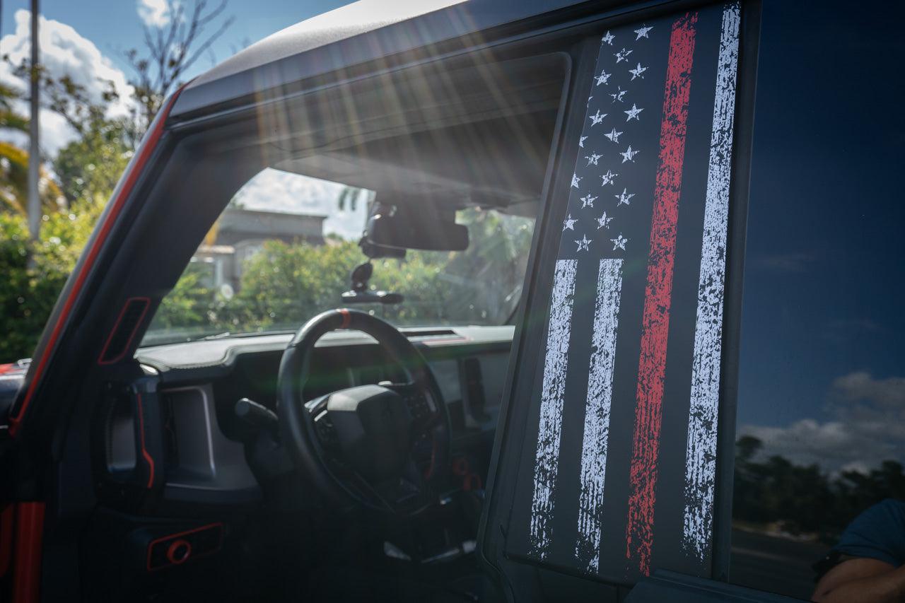 American Flag Pillar Protection Kit (Printed Series) - 2021+ Bronco 4 Door